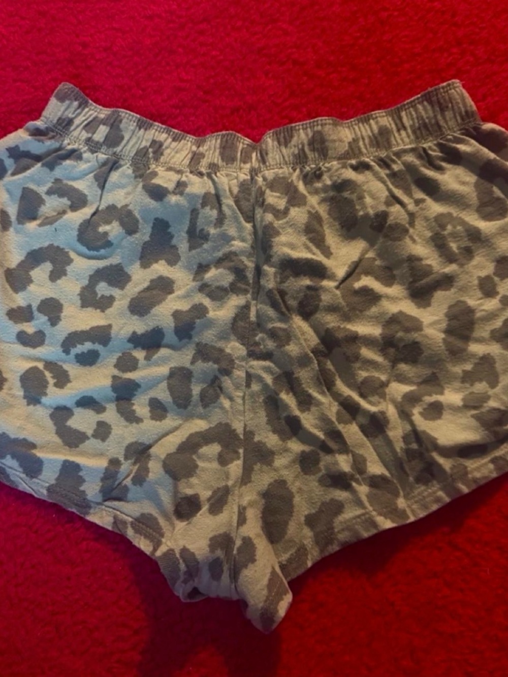 Colsie Leopard Print Athletic Lounge Shorts - Gray & Cream